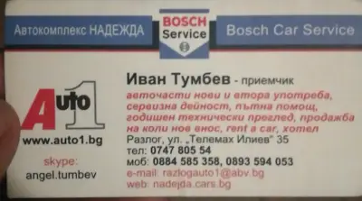 АНГЕЛ ТУМБЕВ-НАДЕЖДА/ BOSCH SERVICE