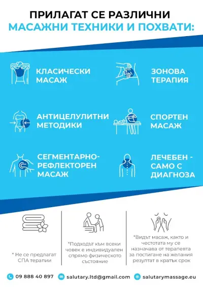 Масаж в офиса от Salutary massage