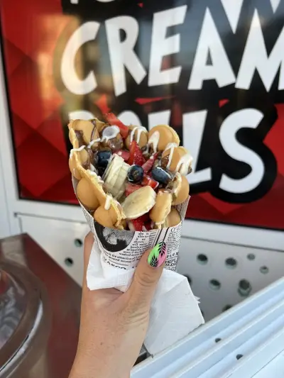 Icecream rolls and bubble waffles