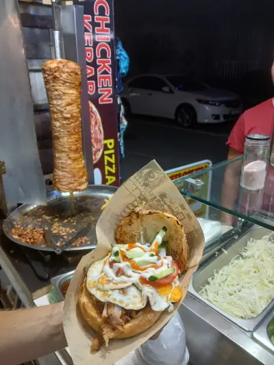 Doner Kebab, Pizza Slice, Bubble Waffle, Donuts
