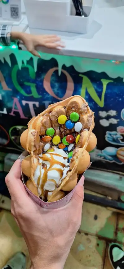 Bubble Waffle Dragon breath and Baked Mini Donuts