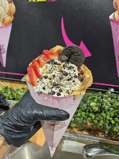 Bubble Waffle Dragon breath and Baked Mini Donuts
