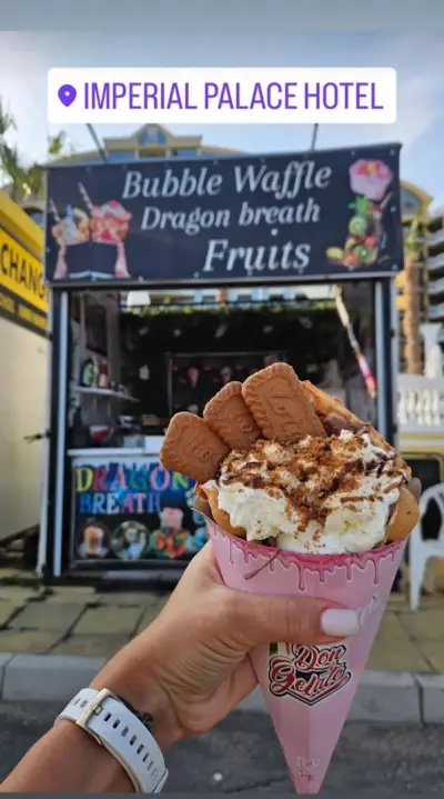 Bubble Waffle Dragon breath and Baked Mini Donuts