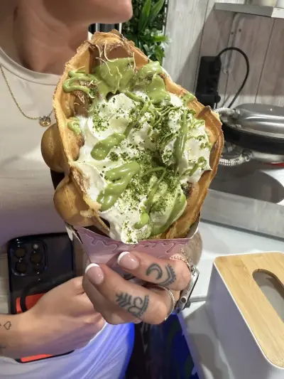 Bubble Waffle Dragon breath and Baked Mini Donuts