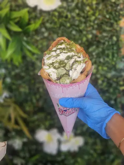 Bubble Waffle Dragon breath and Baked Mini Donuts