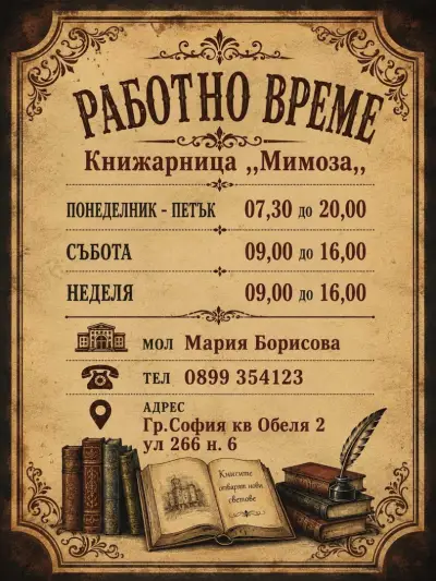 КНИЖАРНИЦА МИМОЗА