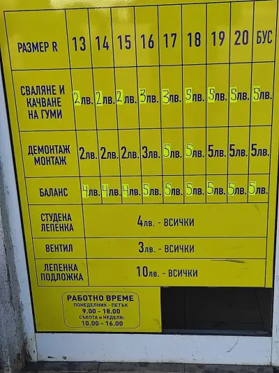 Денонощен СЕРВИЗ ЗА ГУМИ