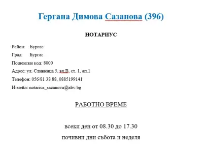 Гергана Димова Сазанова нотариус (396)