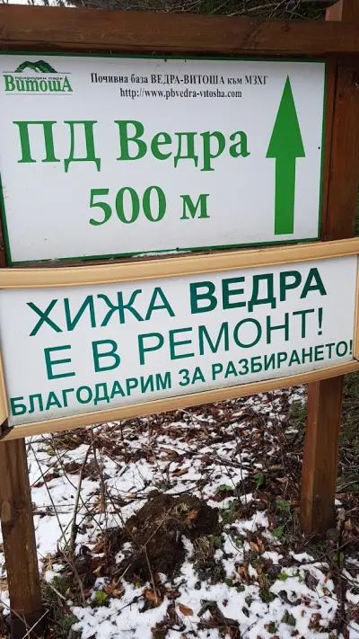 Почивна база"Ведра"-Витоша към МЗХГ
